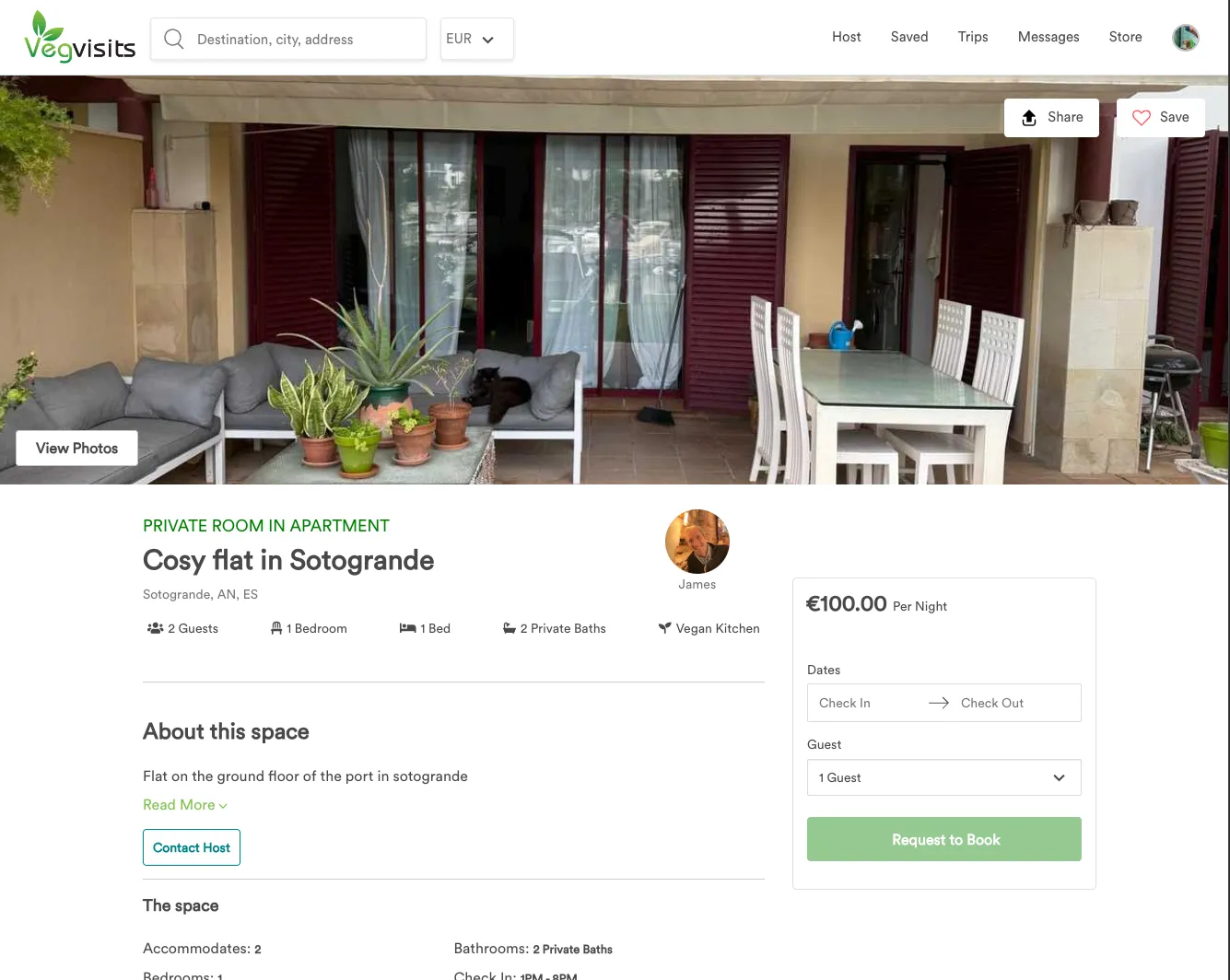 The VegVisits website